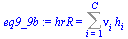 hrR = Sum(`*`(nu[i], `*`(h[i])), i = 1 .. C)