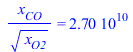 `/`(`*`(x[CO]), `*`(`^`(x[O2], `/`(1, 2)))) = 0.27e11