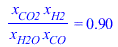 `/`(`*`(x[CO2], `*`(x[H2])), `*`(x[H2O], `*`(x[CO]))) = .90