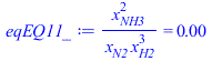 `/`(`*`(`^`(x[NH3], 2)), `*`(x[N2], `*`(`^`(x[H2], 3)))) = 0.2842116918e-5