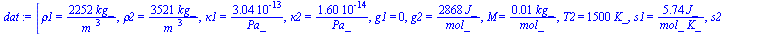 [rho1 = `+`(`/`(`*`(2252, `*`(kg_)), `*`(`^`(m_, 3)))), rho2 = `+`(`/`(`*`(3521, `*`(kg_)), `*`(`^`(m_, 3)))), kappa1 = `+`(`/`(`*`(0.304e-12), `*`(Pa_))), kappa2 = `+`(`/`(`*`(0.16e-13), `*`(Pa_))), ...