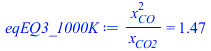 `/`(`*`(`^`(x[CO], 2)), `*`(x[CO2])) = 1.473595275