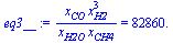 `/`(`*`(x[CO], `*`(`^`(x[H2], 3))), `*`(x[H2O], `*`(x[CH4]))) = 0.8286e5