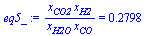 `/`(`*`(x[CO2], `*`(x[H2])), `*`(x[H2O], `*`(x[CO]))) = .2798