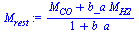 `/`(`*`(`+`(M[CO], `*`(b_a, `*`(M[H2])))), `*`(`+`(1, b_a)))