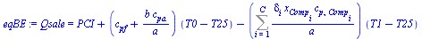 Qsale = `+`(PCI, `*`(`+`(c[pf], `/`(`*`(b, `*`(c[pa])), `*`(a))), `*`(`+`(T0, `-`(T25)))), `-`(`*`(Sum(`/`(`*`(delta[i], `*`(x[Comp[i]], `*`(c[p, Comp[i]]))), `*`(a)), i = 1 .. C), `*`(`+`(T1, `-`(T25...