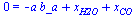 0 = `+`(`-`(`*`(a, `*`(b_a))), x[H2O], x[CO])