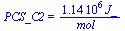 PCS_C2 = `+`(`/`(`*`(0.114e7, `*`(J_)), `*`(mol_)))
