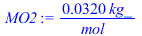 `+`(`/`(`*`(0.32e-1, `*`(kg_)), `*`(mol_)))