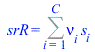srR = Sum(`*`(nu[i], `*`(s[i])), i = 1 .. C)