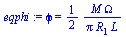 phi = `+`(`/`(`*`(`/`(1, 2), `*`(M, `*`(Omega))), `*`(Pi, `*`(R[1], `*`(L)))))