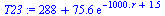 `+`(288, `*`(75.6, `*`(exp(`+`(`-`(`*`(0.1e4, `*`(r))), 1.5)))))
