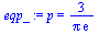 p = `+`(`/`(`*`(3), `*`(Pi, `*`(exp(1)))))