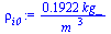 `+`(`/`(`*`(.1922, `*`(kg_)), `*`(`^`(m_, 3))))