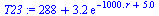 `+`(288, `*`(3.2, `*`(exp(`+`(`-`(`*`(0.1e4, `*`(r))), 5.0)))))