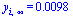 y[i, infinity] = 0.98395842016689696145e-2