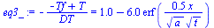 `:=`(eq3_, `+`(`-`(`/`(`*`(`+`(`-`(Tf), T)), `*`(DT)))) = `+`(1., `-`(`*`(5.983656417, `*`(erf(`+`(`/`(`*`(.5000000000, `*`(x)), `*`(`^`(a, `/`(1, 2)), `*`(`^`(t, `/`(1, 2))))))))))))