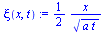 `+`(`/`(`*`(`/`(1, 2), `*`(x)), `*`(`^`(`*`(a, `*`(t)), `/`(1, 2)))))