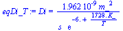 Di = `+`(`/`(`*`(0.1962e-8, `*`(`^`(m_, 2))), `*`(s_, `*`(exp(`+`(`-`(6.), `/`(`*`(1728., `*`(K_)), `*`(T))))))))