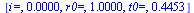[`i=`, 0., `r0=`, 1., `t0=`, .44526810449754949630]