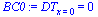 DT[x = 0] = 0