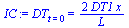 DT[t = 0] = `+`(`/`(`*`(2, `*`(DT1, `*`(x))), `*`(L)))