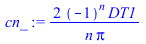 `+`(`/`(`*`(2, `*`(`^`(-1, n), `*`(DT1))), `*`(n, `*`(Pi))))