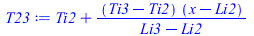 `+`(Ti2, `/`(`*`(`+`(Ti3, `-`(Ti2)), `*`(`+`(x, `-`(Li2)))), `*`(`+`(Li3, `-`(Li2)))))