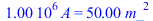 `+`(`*`(0.1e7, `*`(A))) = `+`(`*`(0.5e2, `*`(`^`(m_, 2))))