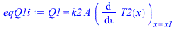 Q1 = `*`(k2, `*`(A, `*`((diff(T2(x), x))[x = x1])))