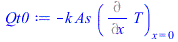 `+`(`-`(`*`(k, `*`(As, `*`((Diff(T, x))[x = 0])))))