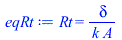 Rt = `/`(`*`(delta), `*`(k, `*`(A)))