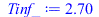 Typesetting:-mprintslash([Tinf_ := 2.7], [2.7])
