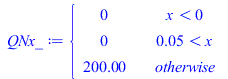 QNx_ := piecewise(`<`(x, 0), 0, `<`(0.5e-1, x), 0, 200.0000000); 