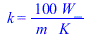 k = `+`(`/`(`*`(100, `*`(W_)), `*`(m_, `*`(K_))))