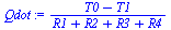 `/`(`*`(`+`(T0, `-`(T1))), `*`(`+`(R1, R2, R3, R4)))