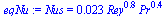 Nus = `+`(`*`(0.23e-1, `*`(`^`(Rey, .8), `*`(`^`(Pr, .4)))))