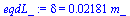 delta = `+`(`*`(0.2181e-1, `*`(m_)))