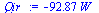 `+`(`-`(`*`(92.86526521, `*`(W_))))