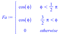 piecewise(`<`(phi, `+`(`*`(`/`(1, 2), `*`(Pi)))), cos(phi), `<`(`+`(`*`(`/`(3, 2), `*`(Pi))), phi), cos(phi), 0)