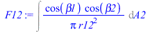 Int(`/`(`*`(cos(beta1), `*`(cos(beta2))), `*`(Pi, `*`(`^`(r12, 2)))), A2)