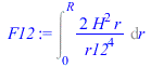 Int(`+`(`/`(`*`(2, `*`(`^`(H, 2), `*`(r))), `*`(`^`(r12, 4)))), r = 0 .. R)