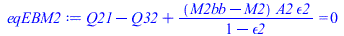 `+`(Q21, `-`(Q32), `/`(`*`(`+`(M2bb, `-`(M2)), `*`(A2, `*`(epsilon2))), `*`(`+`(1, `-`(epsilon2))))) = 0