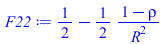 `+`(`/`(1, 2), `-`(`/`(`*`(`/`(1, 2), `*`(`+`(1, `-`(rho)))), `*`(`^`(R, 2)))))