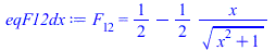 F[12] = `+`(`/`(1, 2), `-`(`/`(`*`(`/`(1, 2), `*`(x)), `*`(`^`(`+`(`*`(`^`(x, 2)), 1), `/`(1, 2))))))