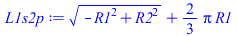 `+`(`*`(`^`(`+`(`-`(`*`(`^`(R1, 2))), `*`(`^`(R2, 2))), `/`(1, 2))), `*`(`/`(2, 3), `*`(Pi, `*`(R1))))