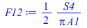 `+`(`/`(`*`(`/`(1, 2), `*`(S4)), `*`(Pi, `*`(A1))))