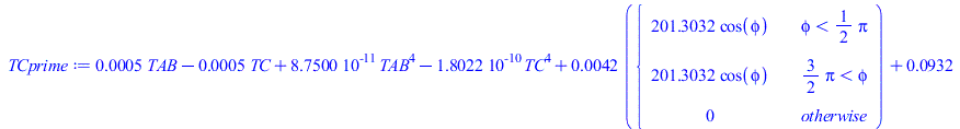 `+`(`*`(0.4792152045e-3, `*`(TAB)), `-`(`*`(0.4792152045e-3, `*`(TC))), `*`(0.8750000004e-10, `*`(`^`(TAB, 4))), `-`(`*`(0.1802227509e-9, `*`(`^`(TC, 4)))), `*`(0.4249298965e-2, `*`(piecewise(`<`(phi,...