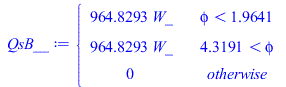 piecewise(`<`(phi, 1.964057921), `+`(`*`(964.8292822, `*`(W_))), `<`(4.319127387, phi), `+`(`*`(964.8292822, `*`(W_))), 0)