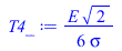 Typesetting:-mprintslash([T4_ := `+`(`/`(`*`(`/`(1, 6), `*`(E, `*`(`^`(2, `/`(1, 2))))), `*`(sigma)))], [`+`(`/`(`*`(`/`(1, 6), `*`(E, `*`(`^`(2, `/`(1, 2))))), `*`(sigma)))])